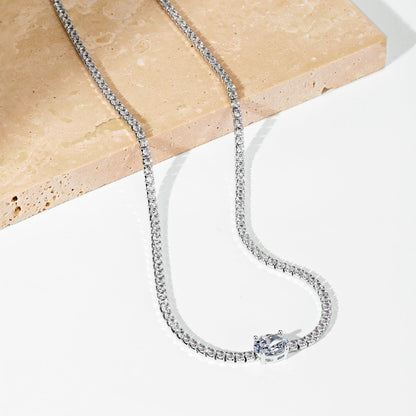 [Rose Jewellery]1.0 Carat Shining Oval Cut Necklace