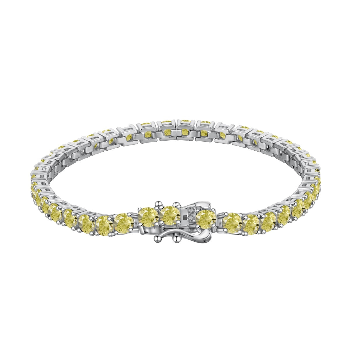 [Rose Jewellery]Ornate Dazzling Round Cut Tennis Bracelet