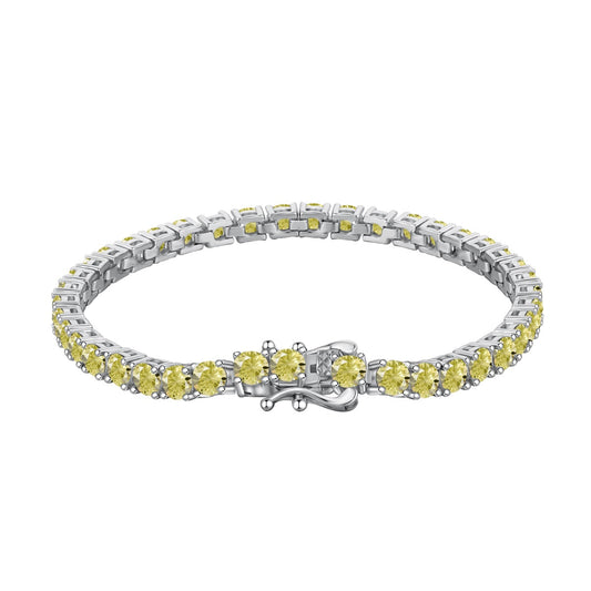 [Rose Jewellery]Ornate Dazzling Round Cut Tennis Bracelet