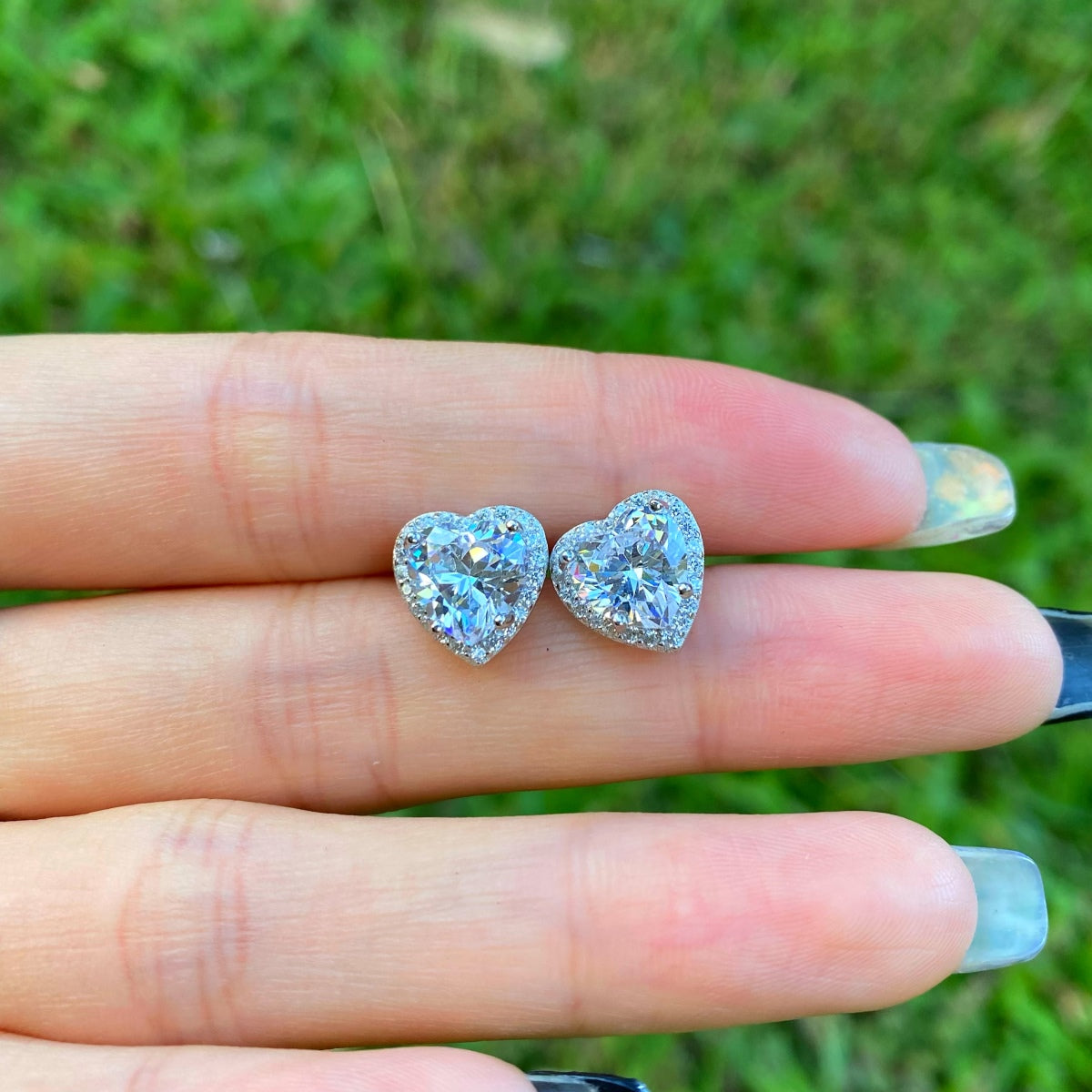 [Rose Jewellery]Sparkling Heart Shape Lover Earrings