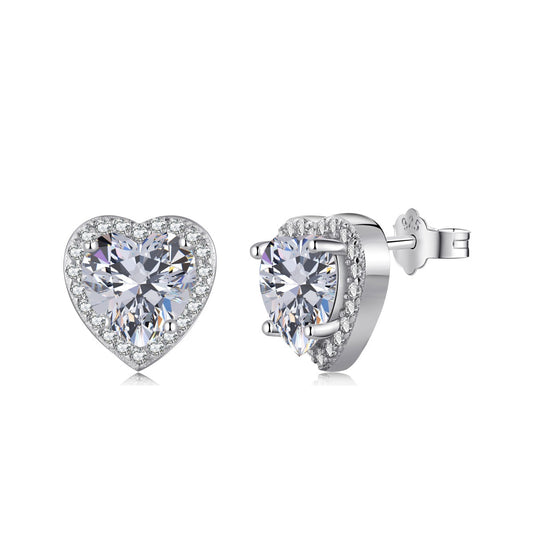 [Rose Jewellery]Sparkling Heart Shape Lover Earrings