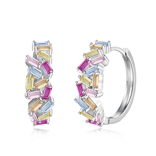 [Rose Jewellery]Dazzling Colorful Emerald Cut Daily Earrings