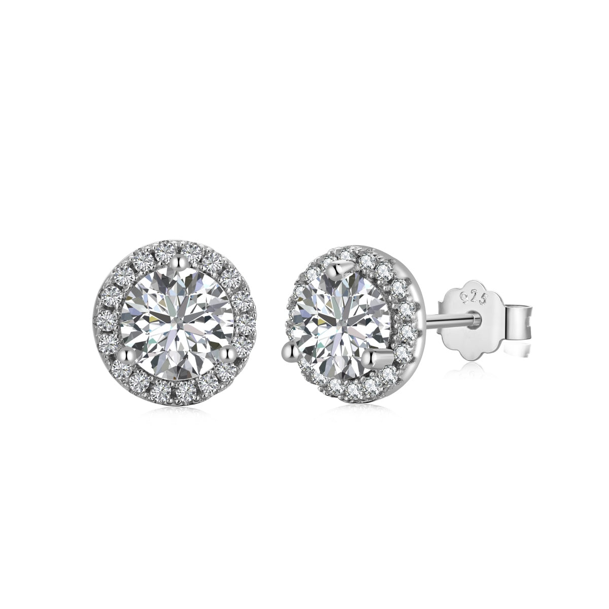 [Rose Jewellery]Classic Princess Round Shape Earrings