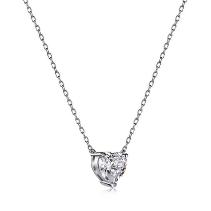 [Rose Jewellery]Heart Shape Main Stone Pendant Collarbone Necklace