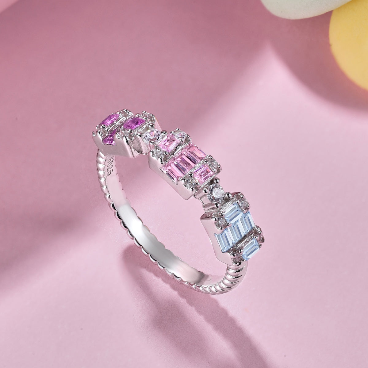 [Rose Jewellery]Unique Colorful Emerald Cut Party Ring