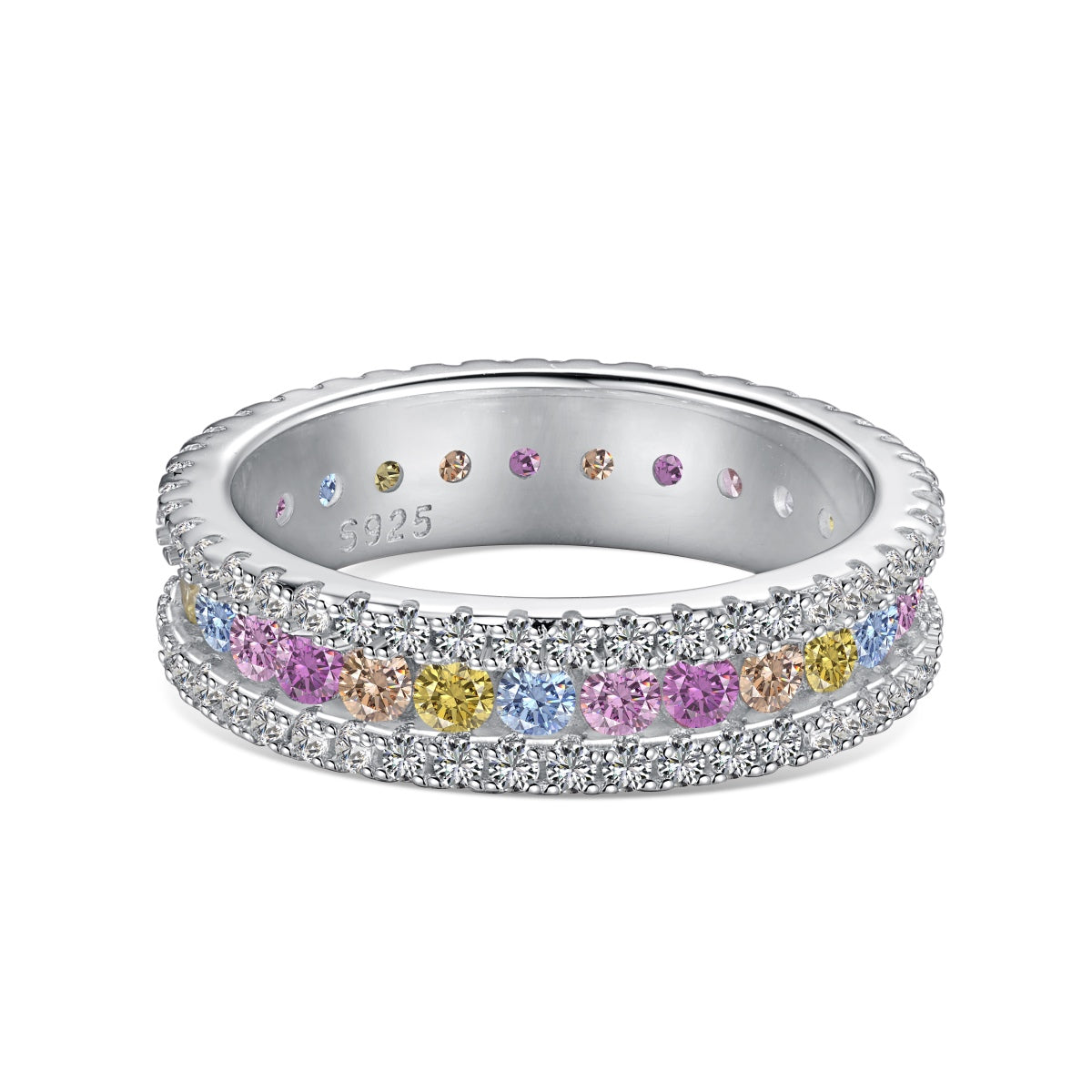 [Rose Jewellery]Delicate Colorful Round Cut Daily Ring