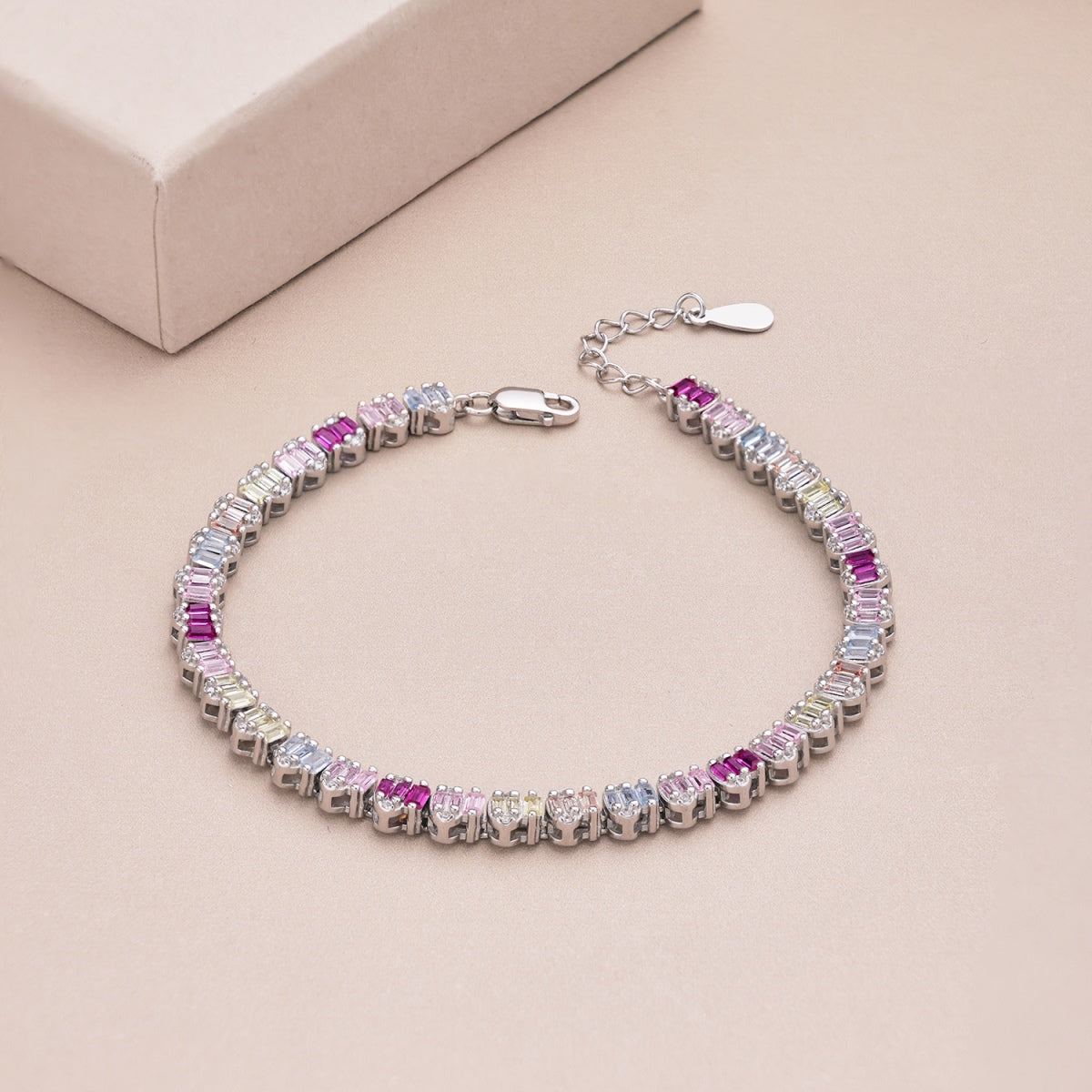 [Rose Jewellery]Delicate Colorful Emerald Cut Party Bracelet