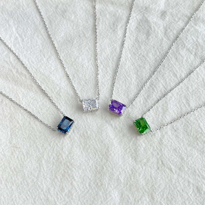 [Rose Jewellery]Luxurious Square Shape Colorful Necalack