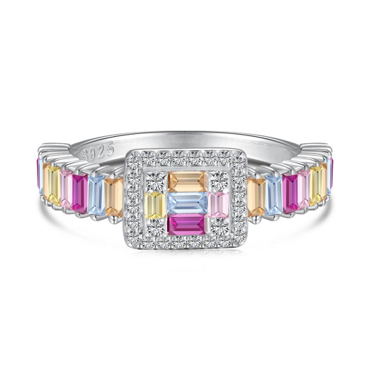 [Rose Jewellery]Exquisite Colorful Radiant Cut Party Ring