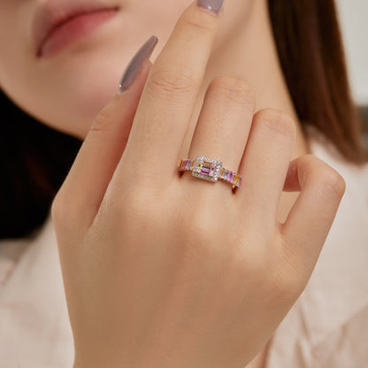 [Rose Jewellery]Exquisite Colorful Radiant Cut Party Ring