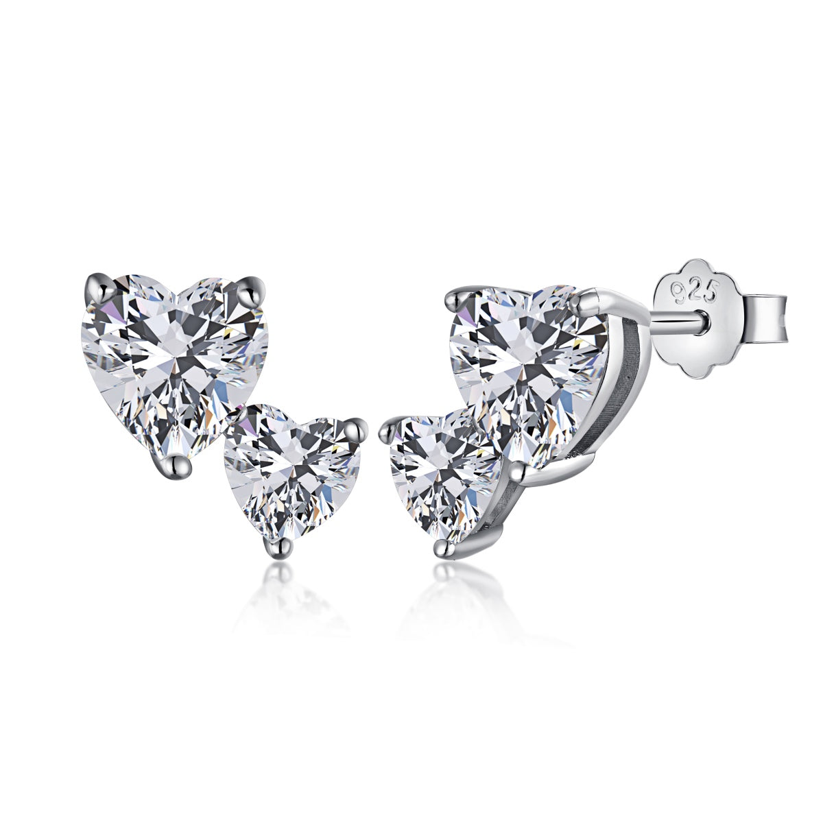 [Rose Jewellery]Double Heart-Shape Classic Princess Style Earrings