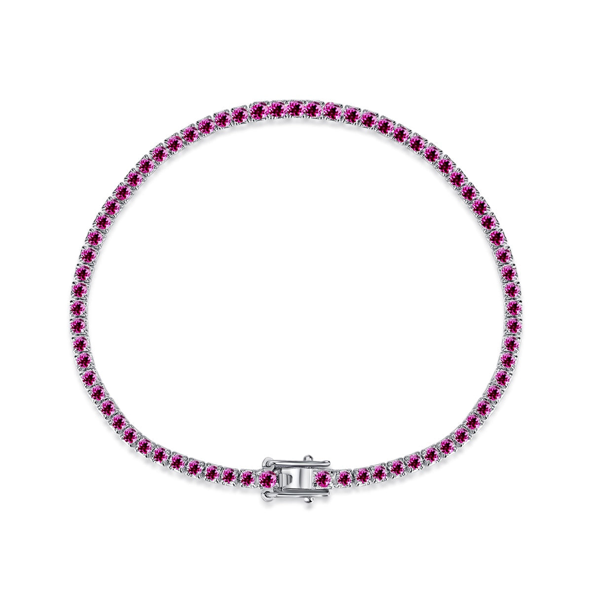 [Rose Jewellery]Dazzling Colorful Round Cut Daily Bracelet