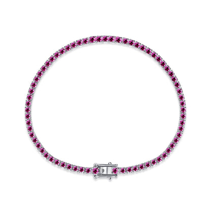 [Rose Jewellery]Dazzling Colorful Round Cut Daily Bracelet