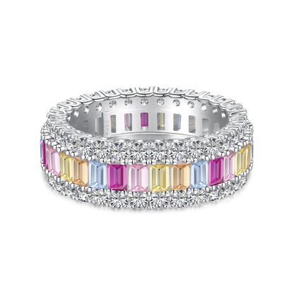 [Rose Jewellery]Dainty Colorful Radiant Cut Daily Ring