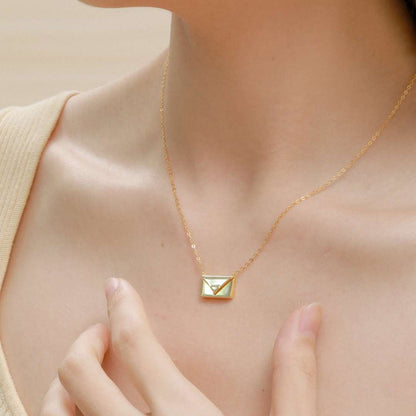 [Rose Jewellery]Envelope Heart Shape Mother's Day Necklace