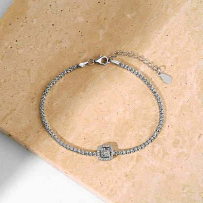 [Rose Jewellery]Luxurious Dazzling Square Shape Banquet Bracelet