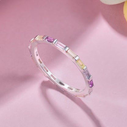 [Rose Jewellery]Exquisite Multicolored Emerald Cut Daily Ring