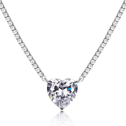 [Rose Jewellery]8.0 Carat Versatile Colorful Sweet Heart-Shaped Tennis Necklace