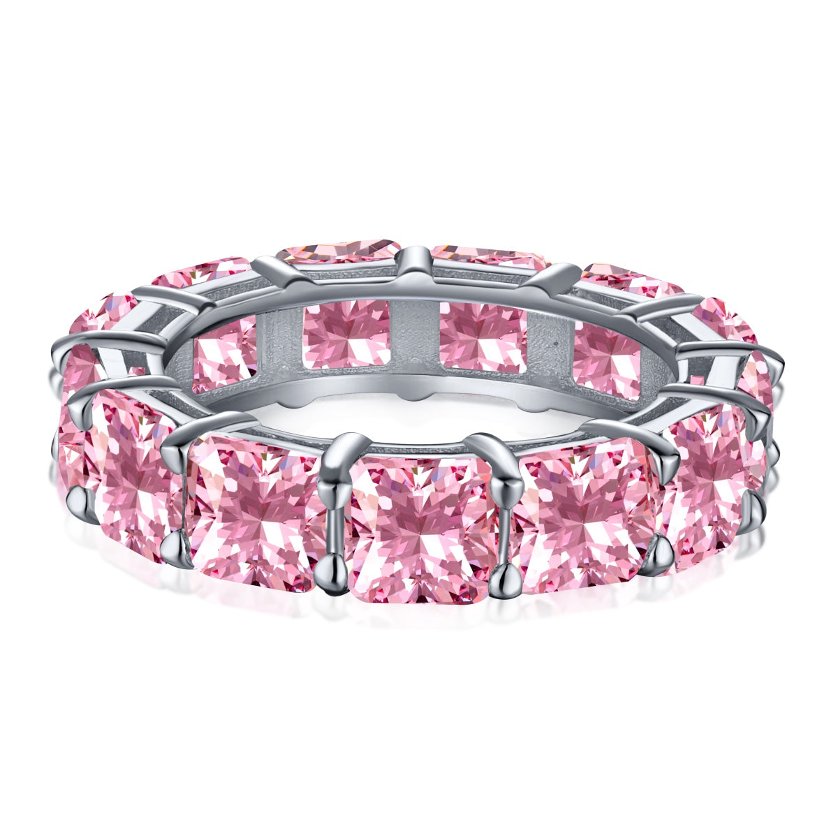 [Rose Jewellery]Elegant Princess Cut Tennis Ring