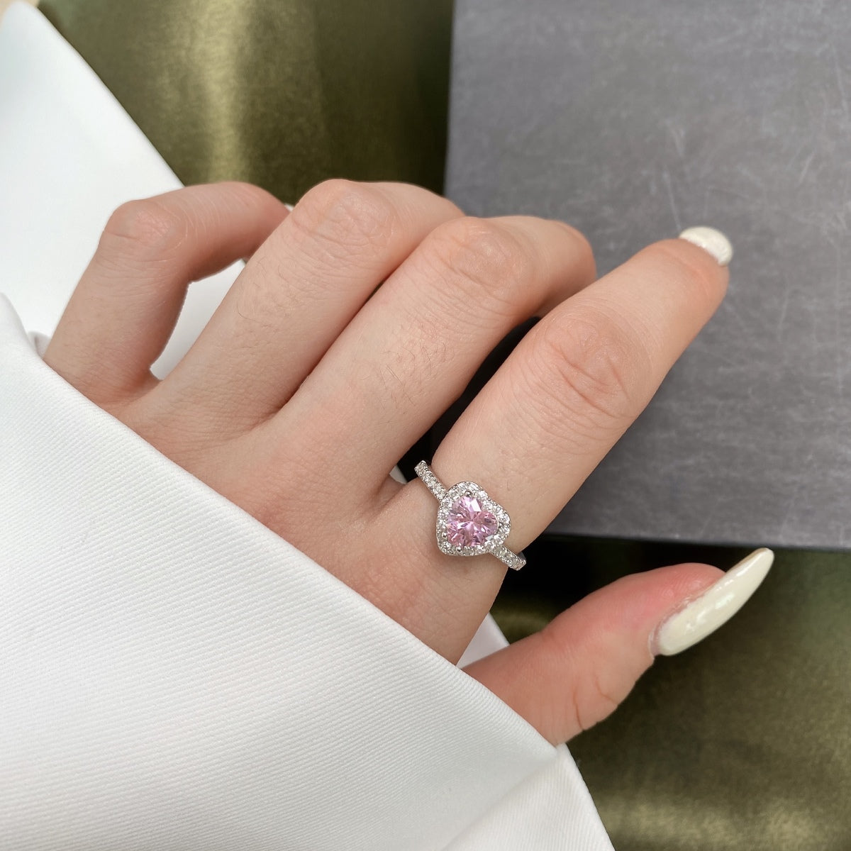 [Rose Jewellery]Eternity Splashy Romantic Heart Shape Lover Ring