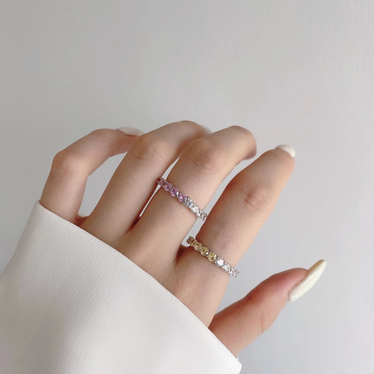 [Rose Jewellery]Sparkling Round Cut Tennis Ring