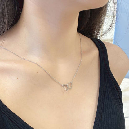 [Rose Jewellery]Sterling Silver Love Double Ring Necklace