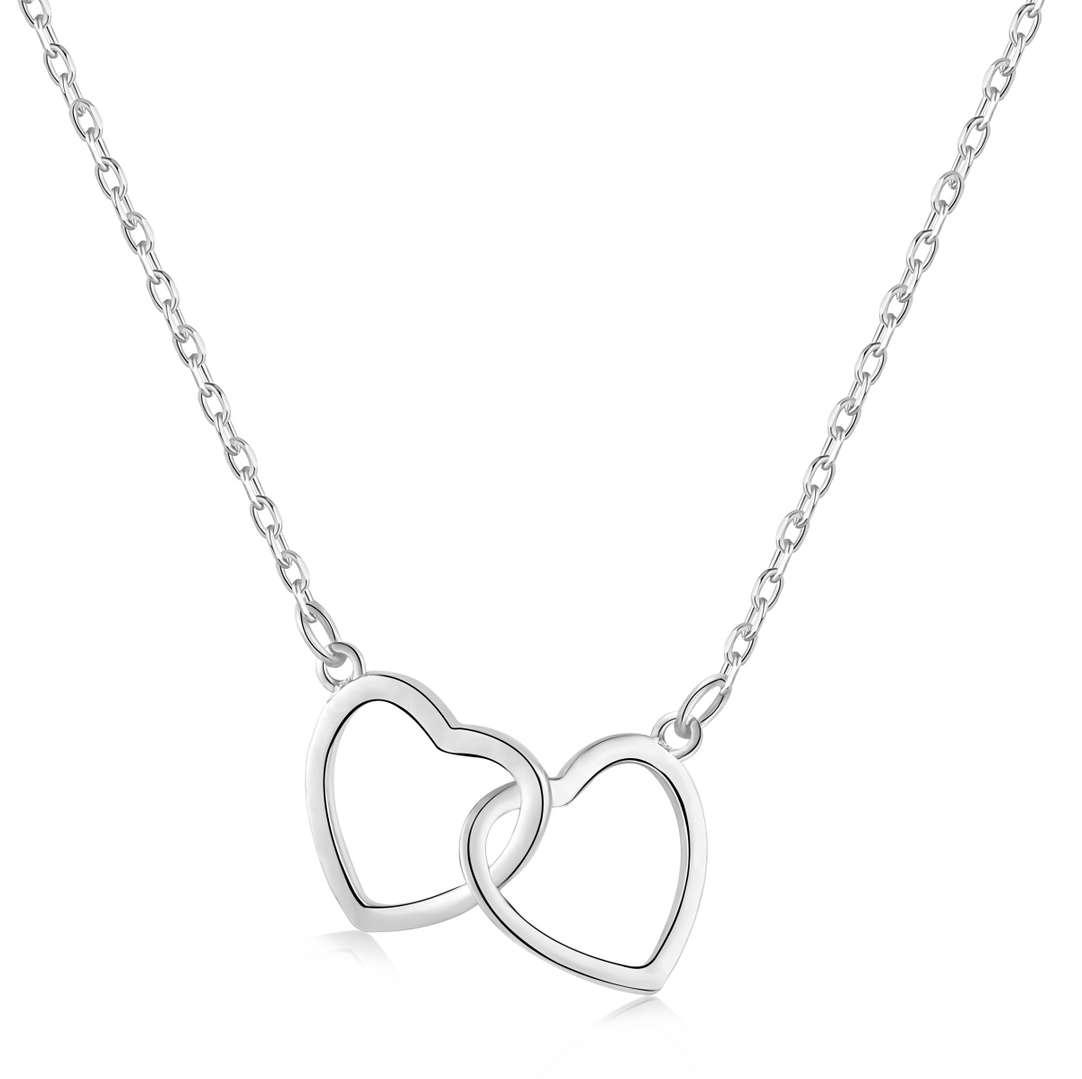 [Rose Jewellery]Sterling Silver Love Double Ring Necklace