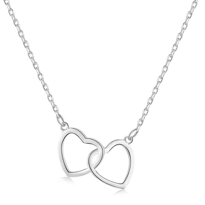 [Rose Jewellery]Sterling Silver Love Double Ring Necklace