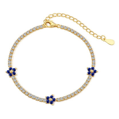 [Rose Jewellery]Sparkling Flower Shape Tennis Bracelet