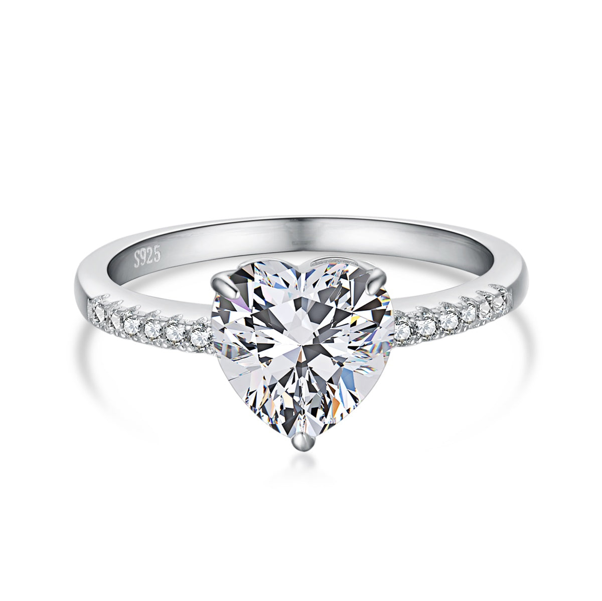 [Rose Jewellery]2.0 Carat Dazzling Lustrous Heart Cut Lover Ring