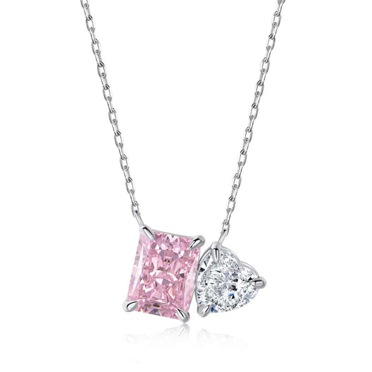 [Rose Jewellery]Dazzling Square & Heart Shape Necklace