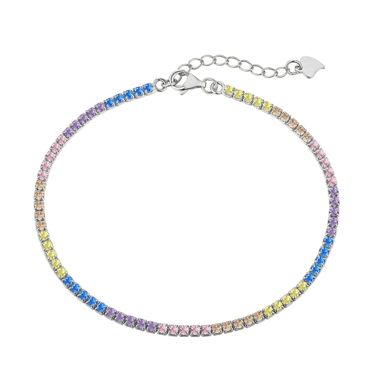 [Rose Jewellery]Dazzling Colorful Round Cut Daily Bracelet