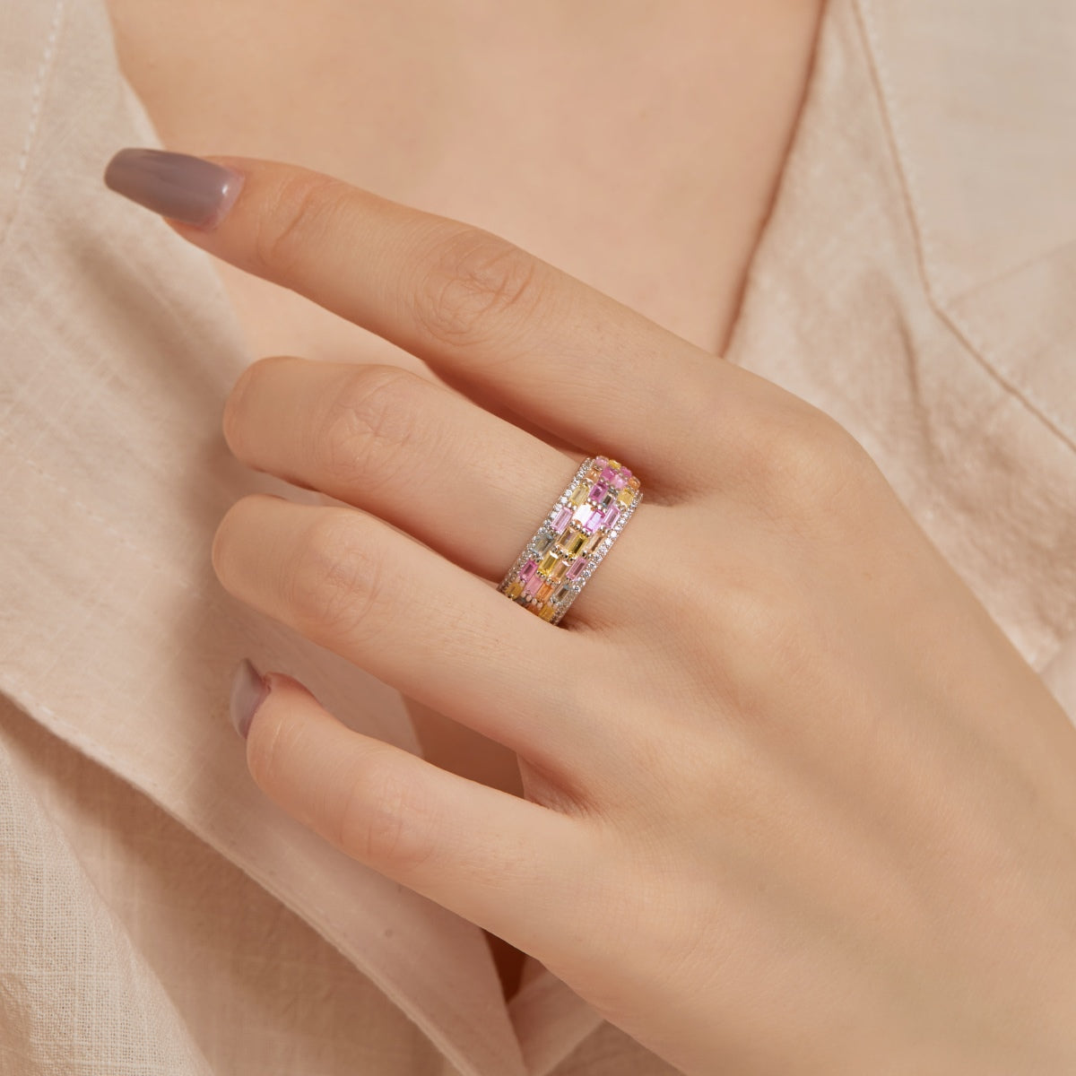 [Rose Jewellery]Radiant Colorful Radiant Cut Daily Ring