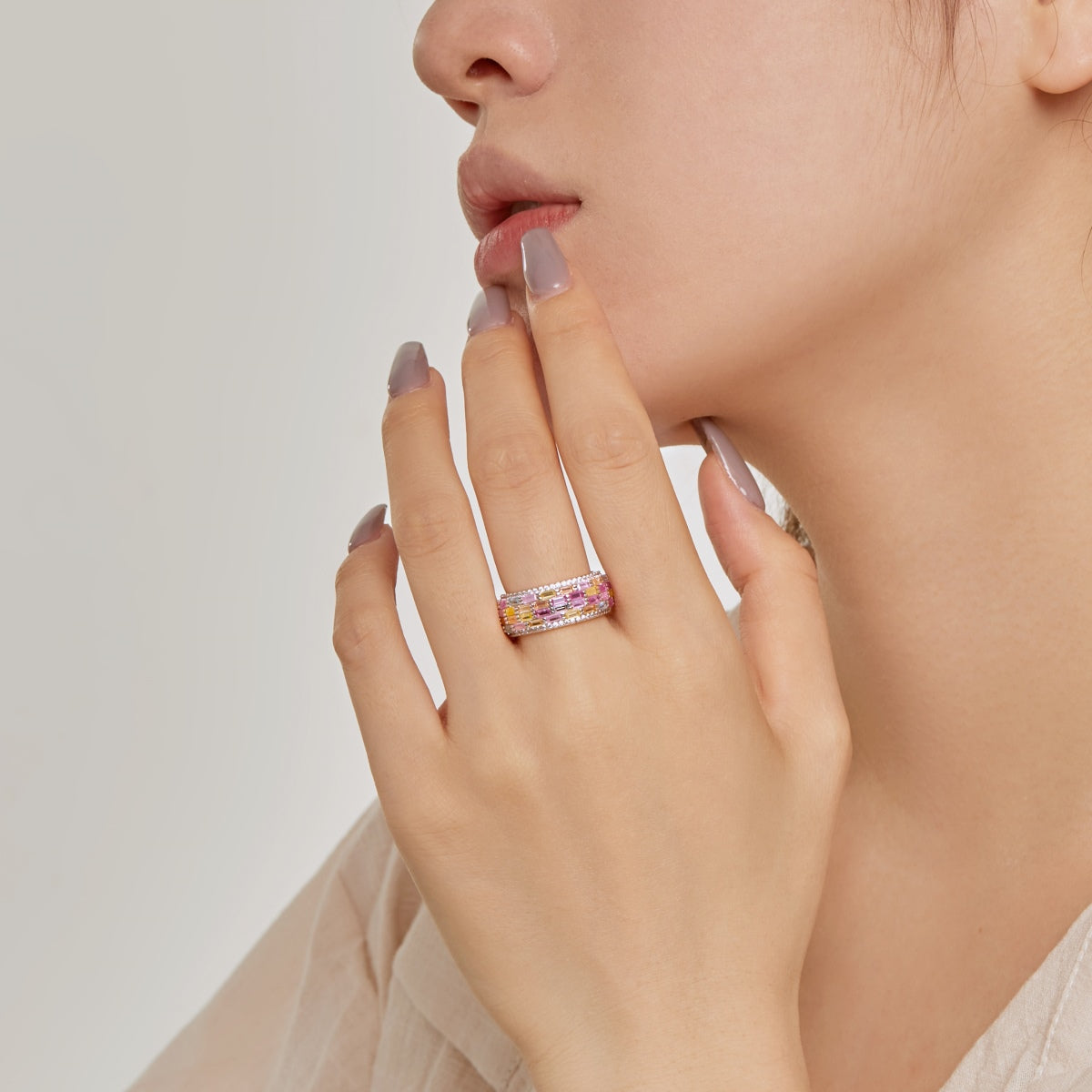 [Rose Jewellery]Radiant Colorful Radiant Cut Daily Ring