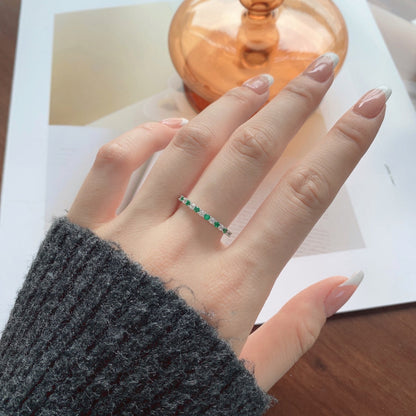 [Rose Jewellery]Exquisite Colorful Round Cut Tennis Ring