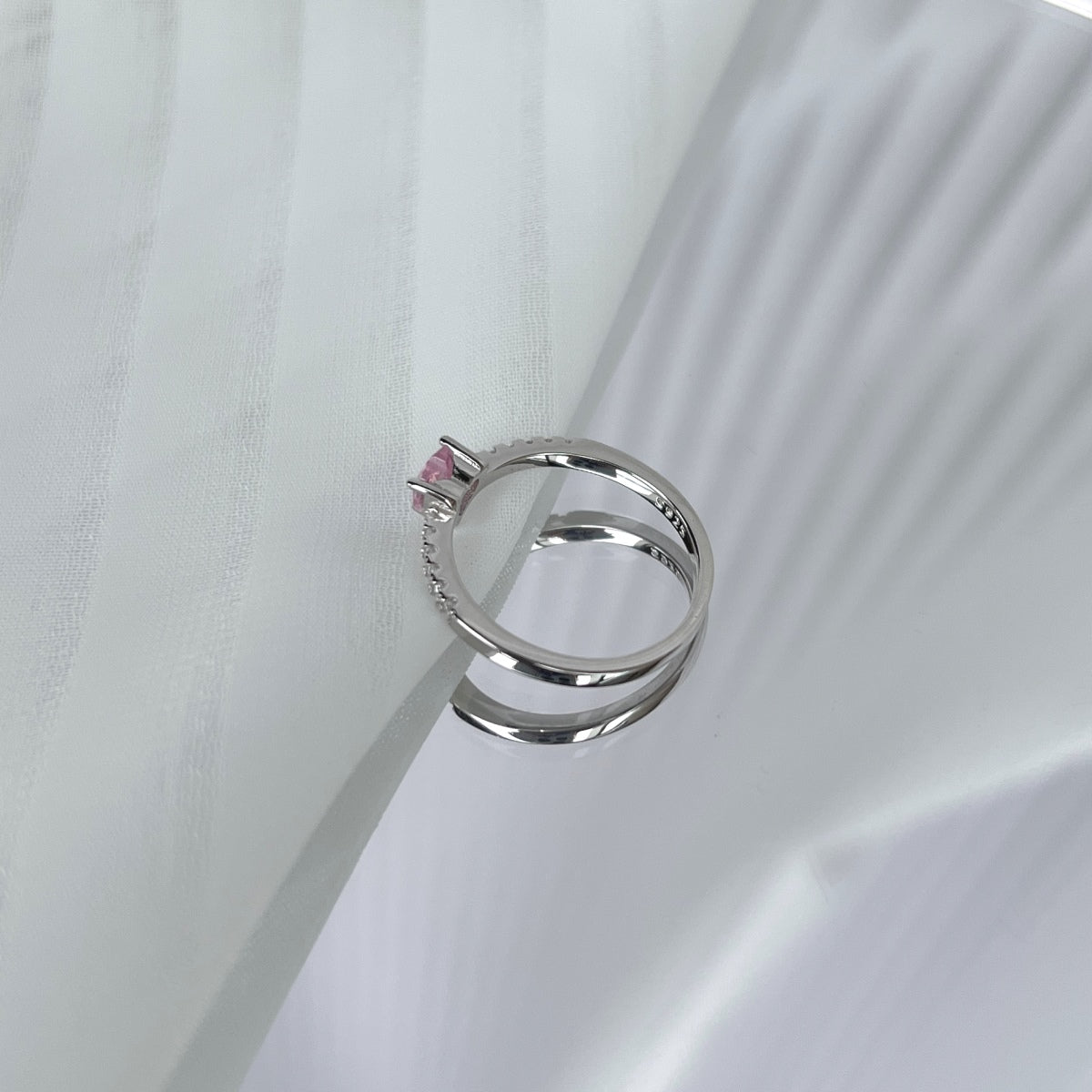 [Rose Jewellery]0.5 Carat CaratEternity Charming Heart Shape Lover Ring