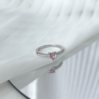 [Rose Jewellery]0.5 Carat CaratEternity Charming Heart Shape Lover Ring