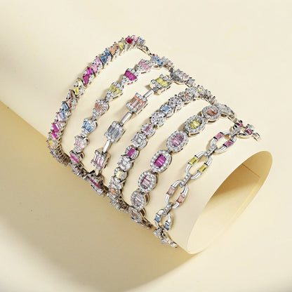 [Rose Jewellery]Exquisite Ornate Emerald Cut Daily Bracelet