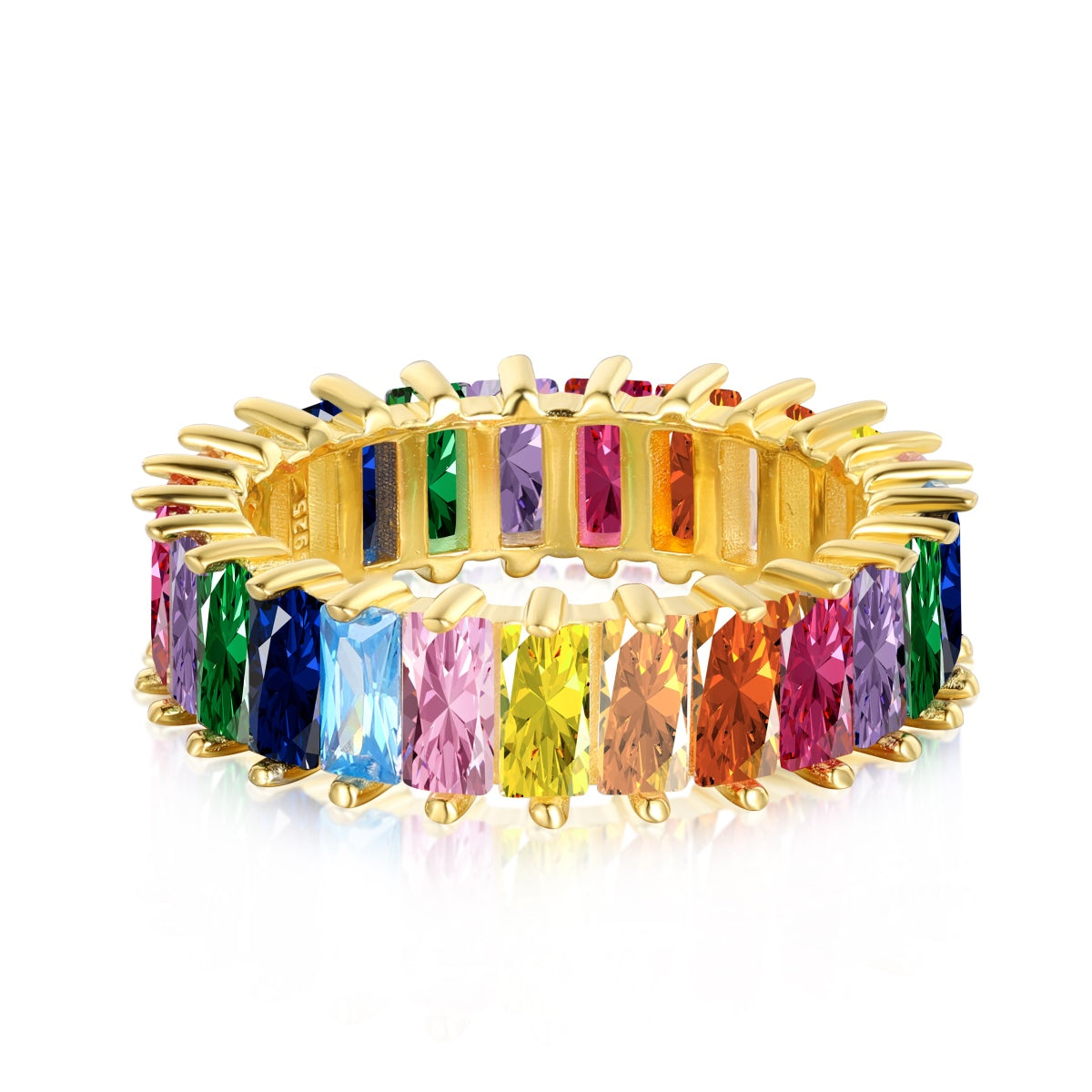 [Rose Jewellery]Unique Colorful Radiant Cut RIng