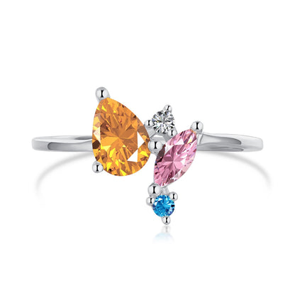 [Rose Jewellery]Radiant Colorful Multi Cut Daily Ring