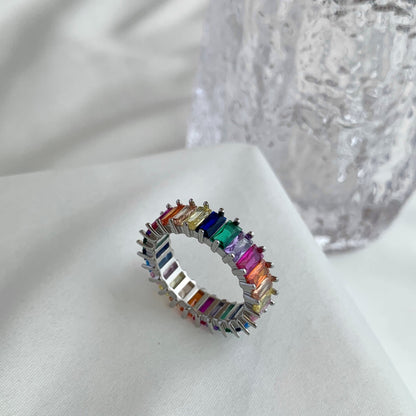 [Rose Jewellery]Unique Colorful Radiant Cut RIng