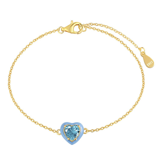 [Rose Jewellery]Sparkling Romantic Heart Shape Lover Bracelet