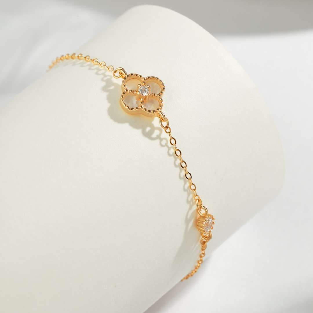 [Rose Jewellery]Delicate Four Leaf Clover Bracelet