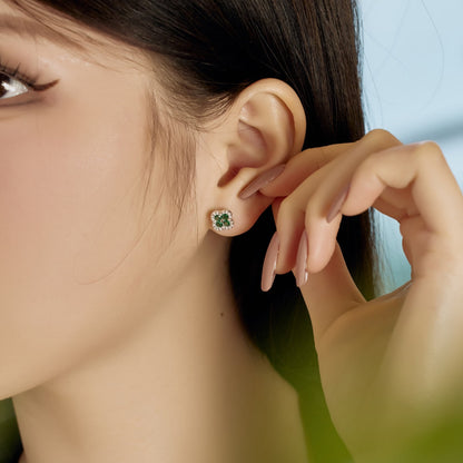 [Rose Jewellery]Four-Leaf Clover Flower Shaped Earrings