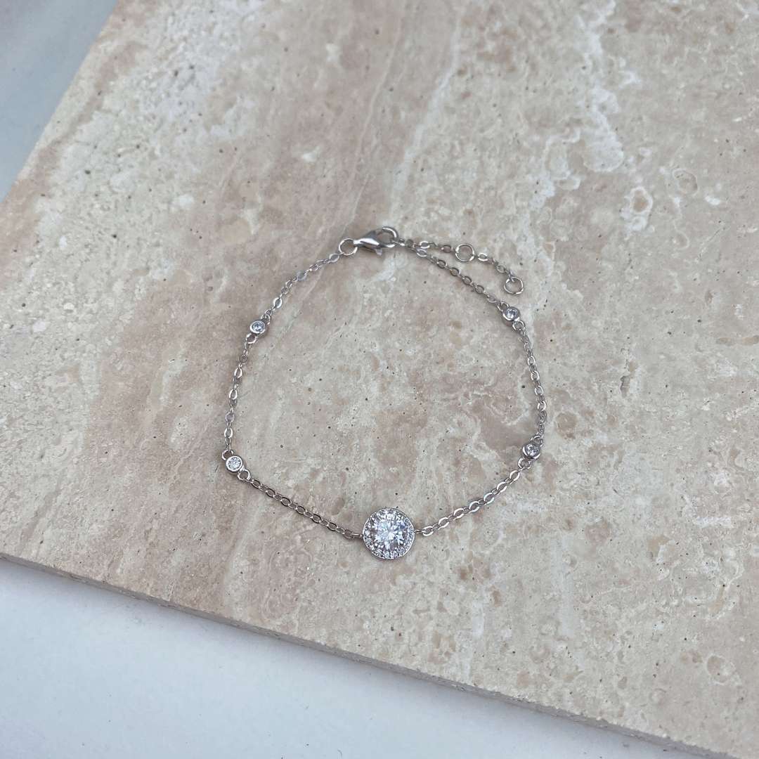 [Rose Jewellery]Dazzling Round Cut Shape Bracelet