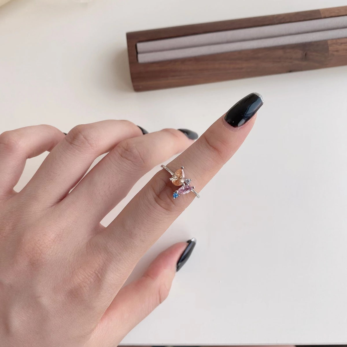 [Rose Jewellery]Radiant Colorful Multi Cut Daily Ring