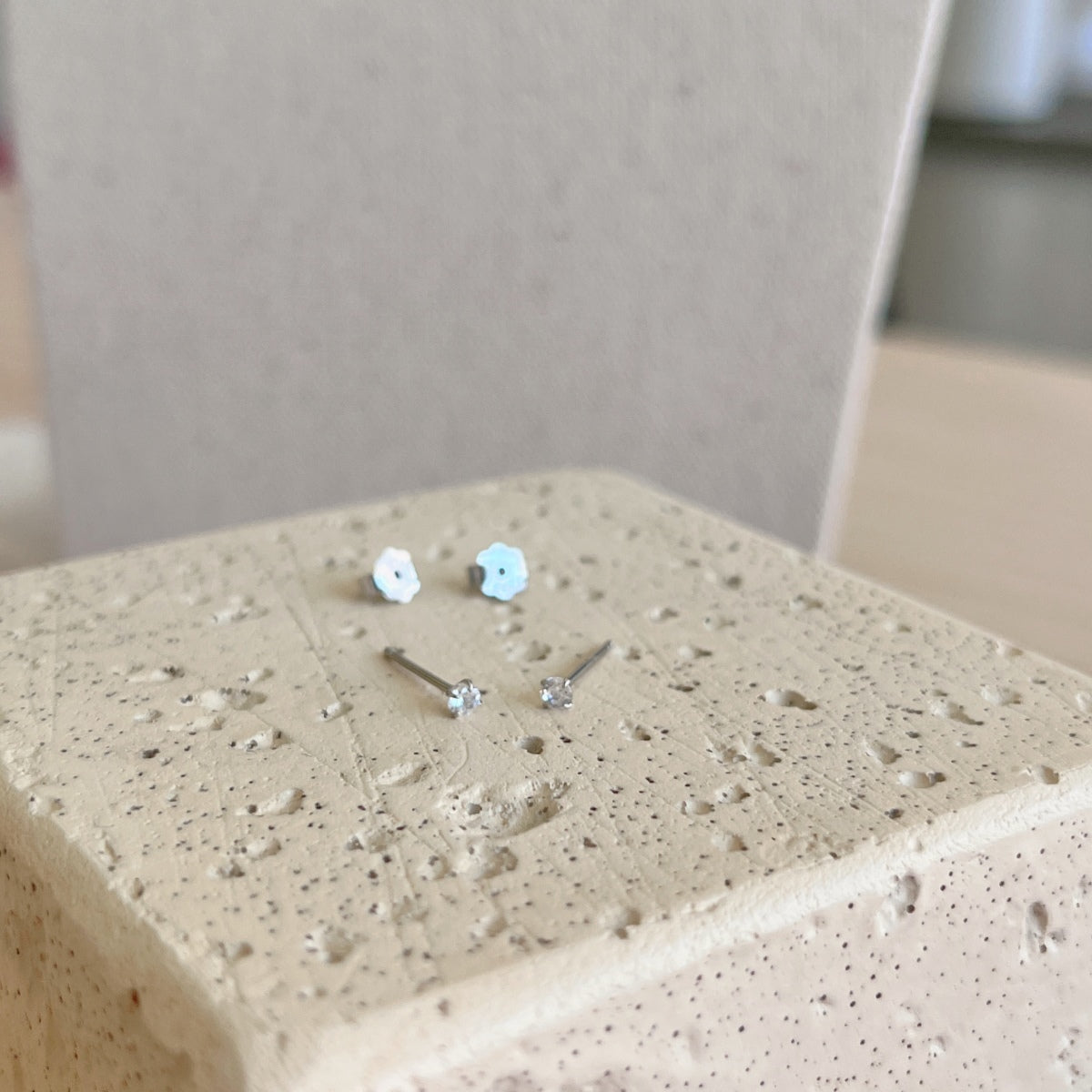 [Rose Jewellery]Delicate Solitaire Earrings