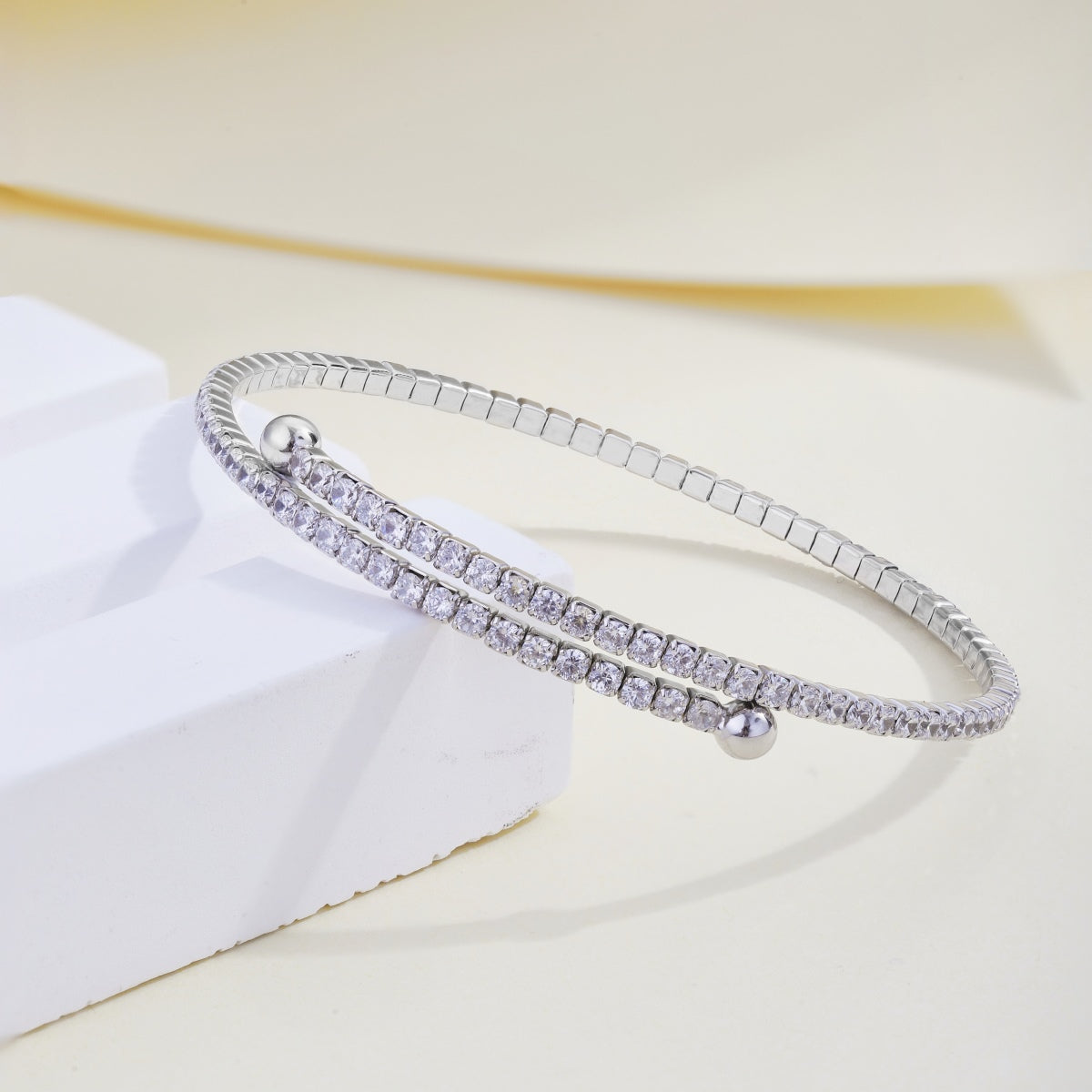 [Rose Jewellery]Row of Diamonds Round Fashion Bracelet