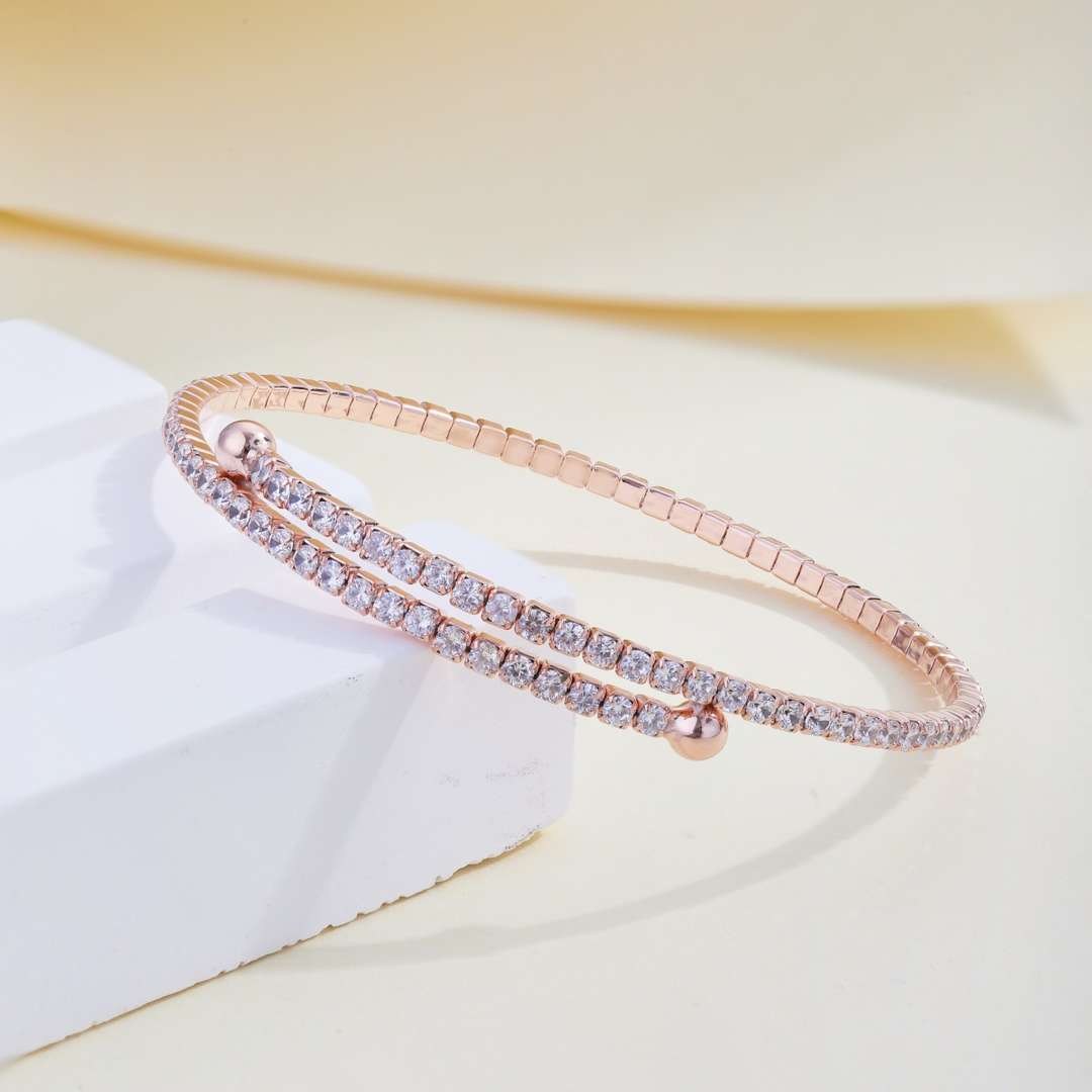 [Rose Jewellery]Row of Diamonds Round Fashion Bracelet