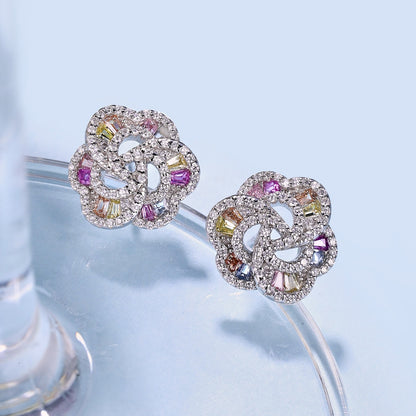 [Rose Jewellery]Exquisite Flower Shape Daily Earrings